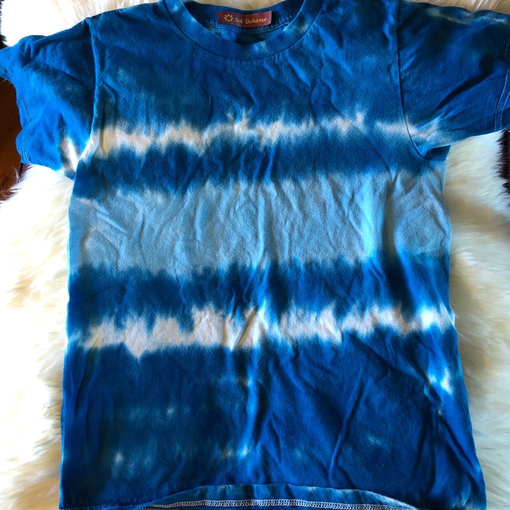 Custom Hand Dyed Kids T shirt. Size 6-8 boys.